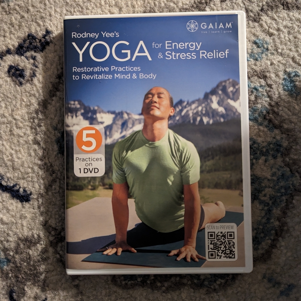 2 for $10 DVDs!! DVD- Rodney Yee's Yoga for Energy and Stress Relief